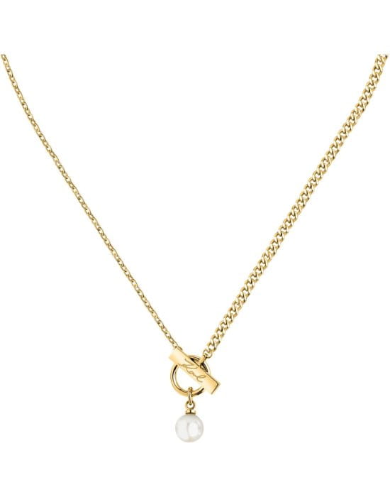 Стальное колье Karl Lagerfeld Pearl KLAYR12 с жемчугом
