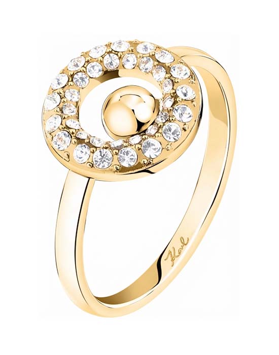 Стальное кольцо Karl Lagerfeld Crystals KLAYC57014 с кристаллами