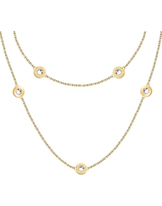 Стальное колье Trussardi T-Logo TJAXC106 с кристаллами