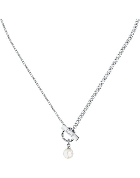 Стальное колье Karl Lagerfeld Pearl KLAYR05 с жемчугом