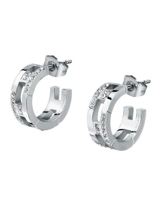 Стальные серьги Trussardi TJAXC70 с кристаллами