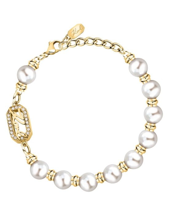 Стальной браслет Karl Lagerfeld Pearl KLAYR09 с жемчугом и кристаллами