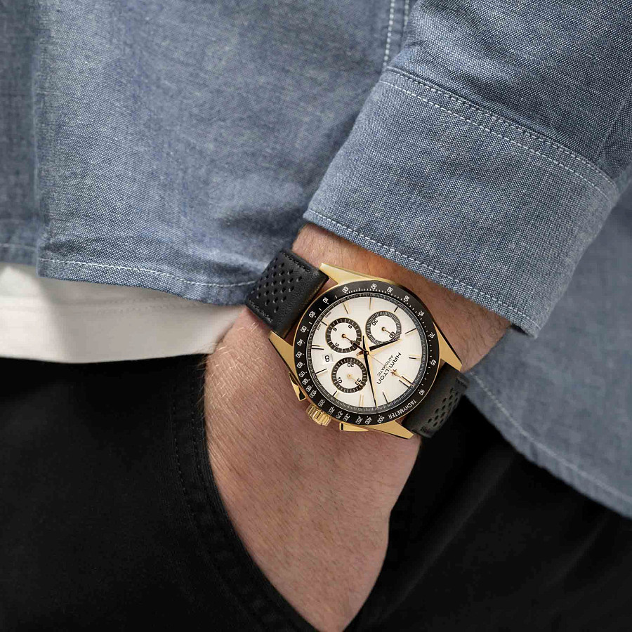Часы Hamilton Jazzmaster Performer Auto Chrono H36626710 — кожаный, мужские