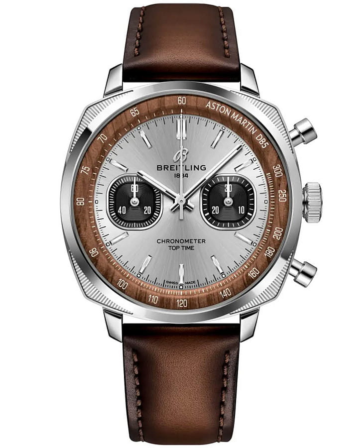 Часы Breitling Top Time B01 Chronograph 41 mm Tribute to Aston Martin DB5 AB0178121G1X1 — мужские, серебристый
