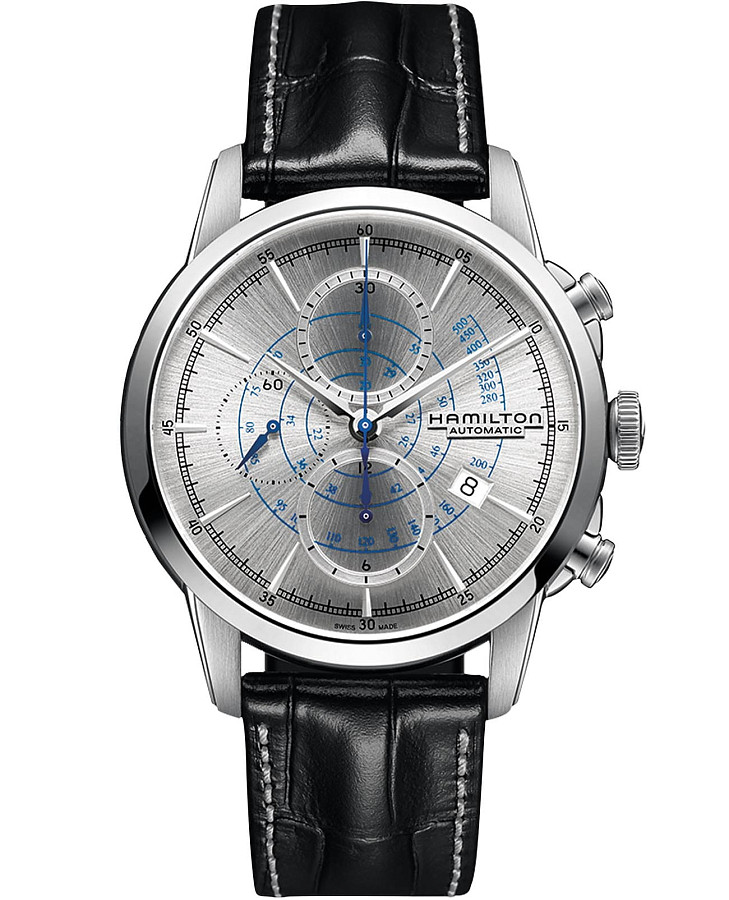 Часы Hamilton American Classic RailRoad Auto Chrono H40656781 — мужские, серебристый
