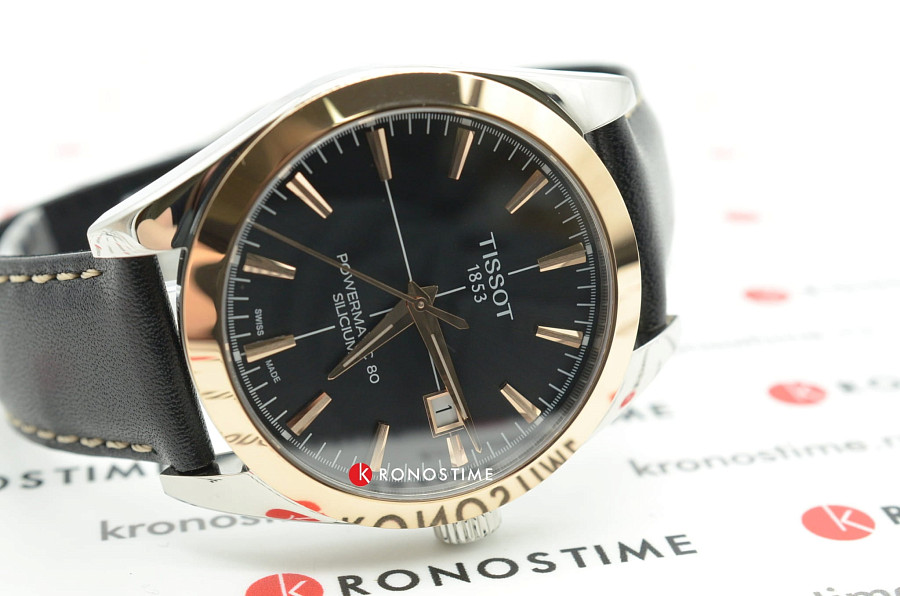Часы Tissot Gentleman Powermatic 80 Silicium 18K Gold T927.407.46.051.00 — сталь золото металл, Швейцария