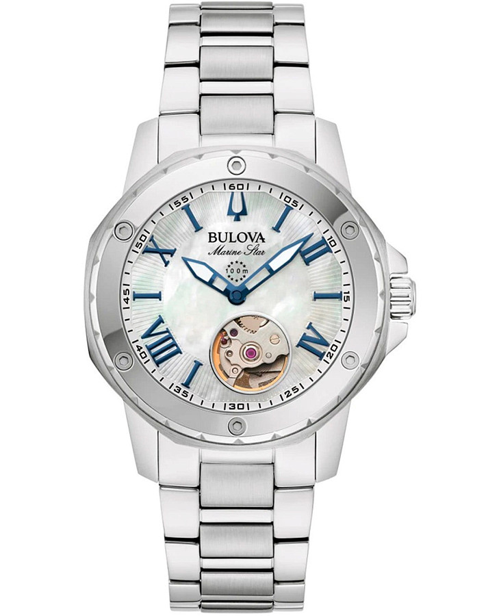 Часы Bulova Marine Star Ladies 96L326 — женские, перламутровый
