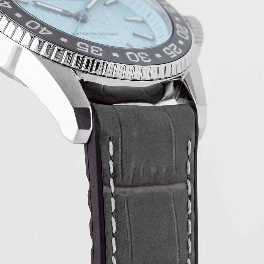 Часы Jacques Lemans Liverpool Diver 1-2205F — мужские, кожа + силикон
