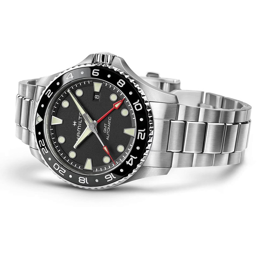 Часы Hamilton Khaki Navy Scuba Auto GMT 43 mm H82555130 — механические, металл