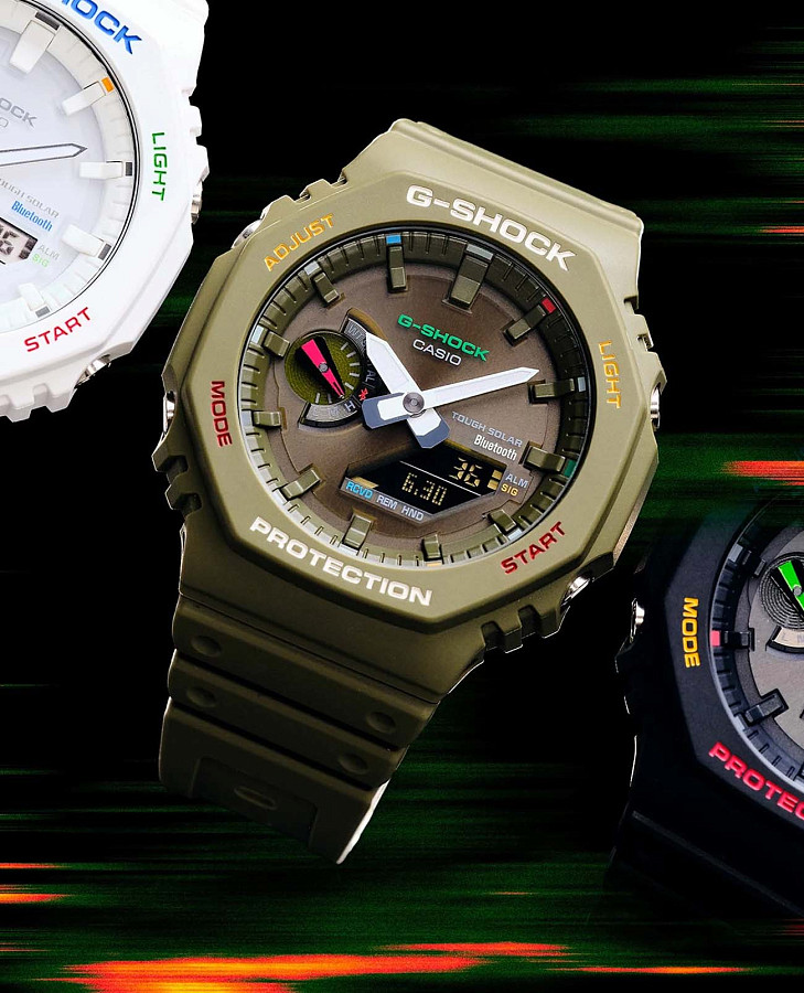 Часы Casio G-Shock GA-B2100FC-3ADR (GA-B2100FC-3A) — мужские, полимер
