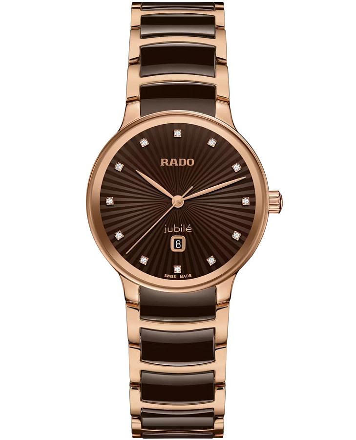Часы Rado Centrix Diamonds R30024732 — женские, коричневый