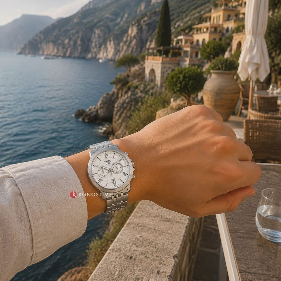 Часы Casio Collection Beside BMS-500D-7A — кварцевые, металл сталь
