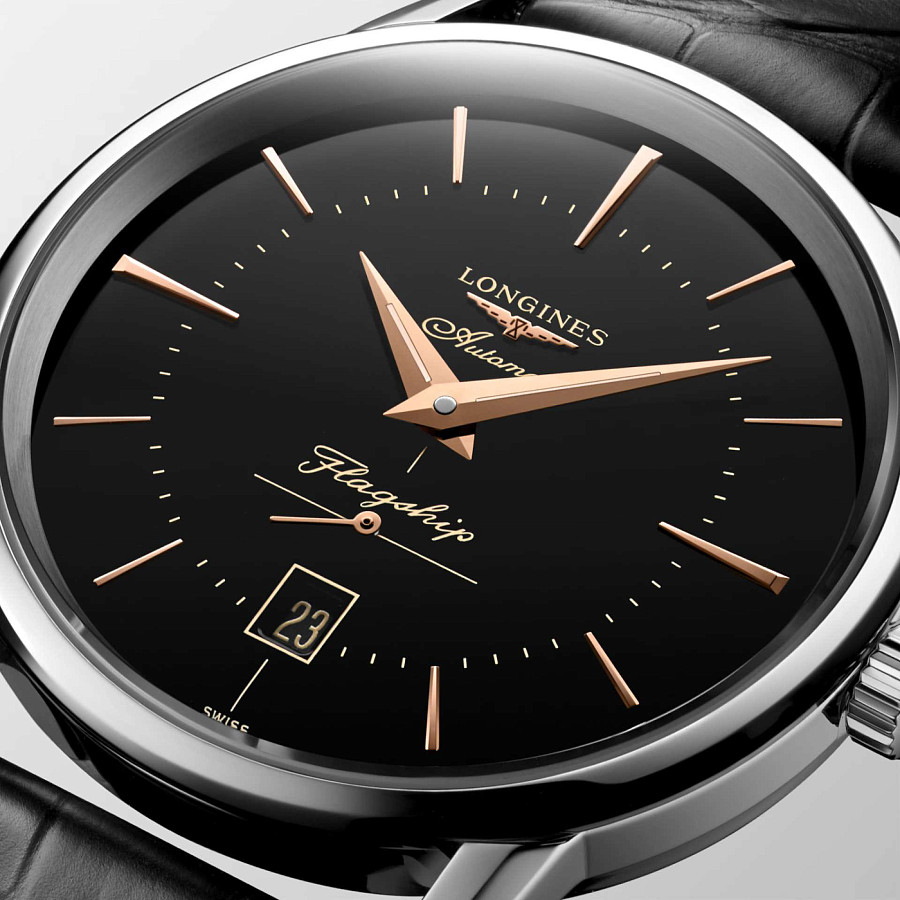 Часы Longines Heritage L4.795.4.58.0 — черный, металл сталь