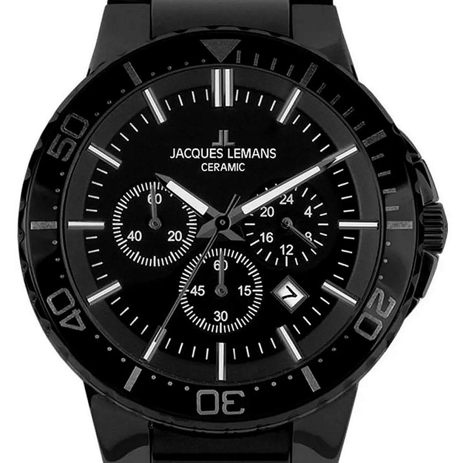 Часы Jacques Lemans High Tech Ceramic 1-2166B — кварцевые, сталь металл