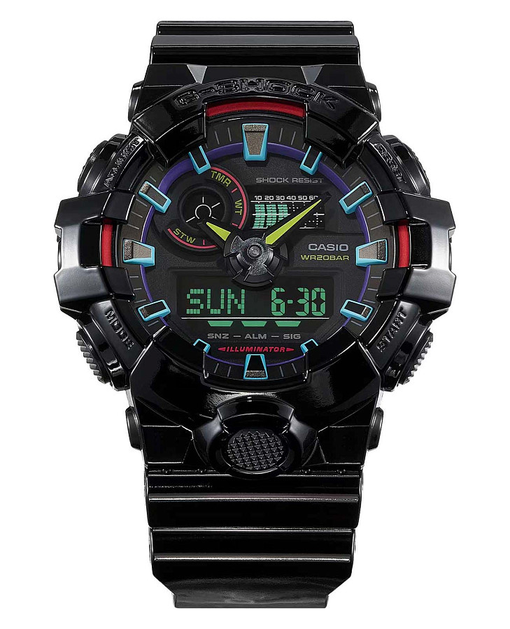 Часы Casio G-Shock GA-700RGB-1ADR (GA-700RGB-1a) — пластик
