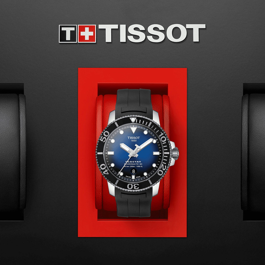 Часы Tissot Seastar 1000 Powermatic 80 T120.407.17.041.00 — мужские, каучук