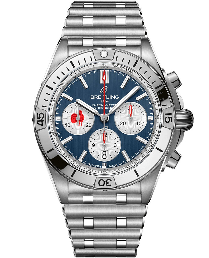 Часы Breitling Chronomat B01 42 Six Nations France AB0134A81C1A1 — мужские, синий