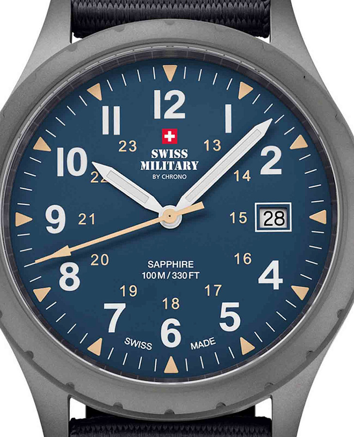 Часы Swiss Military by Chrono Classic Army SM34108.05 — синий, металл сталь