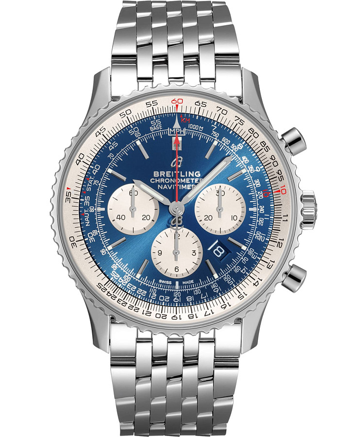 Часы Breitling Navitimer B01 Chronograph 46 AB0127211C1A1 — мужские, синий