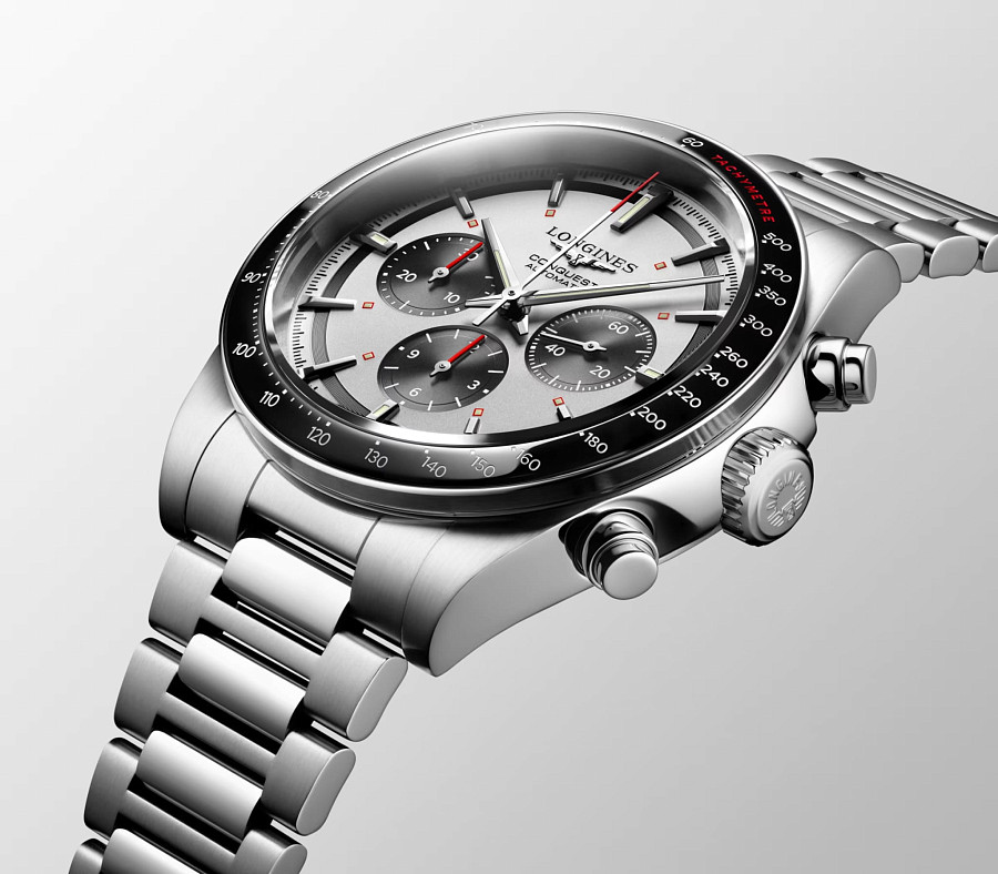 Часы Longines Conquest L3.835.4.72.6 — белый, металл сталь керамика