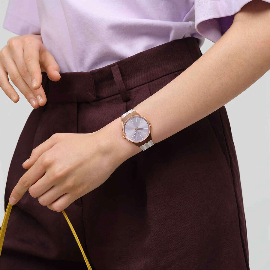 Часы Swatch Simply Beachy SYXG130 — кварцевые, сталь металл