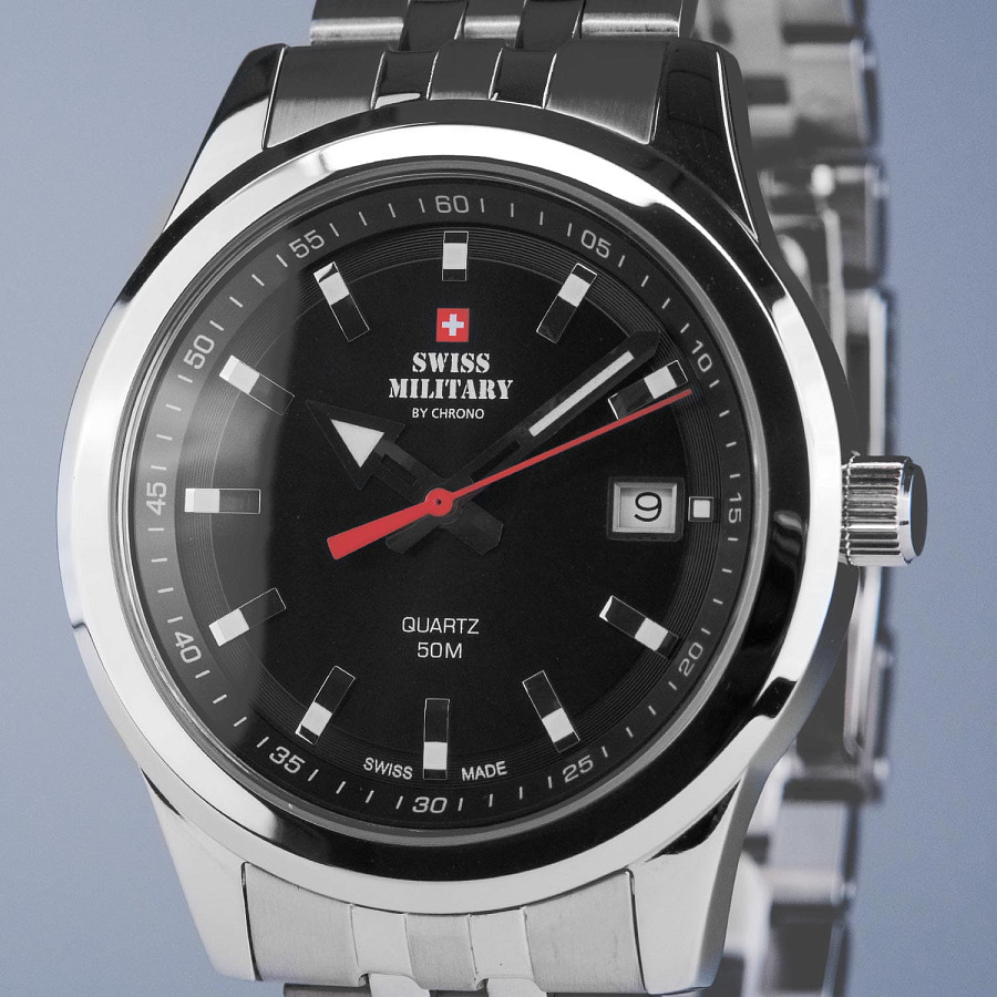Часы Swiss Military by Chrono SM34094.01 — кварцевые, металл сталь