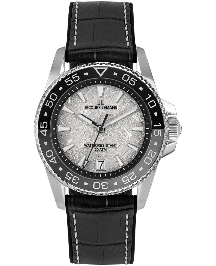 Часы Jacques Lemans Liverpool Diver 1-2205E — мужские, серебристый