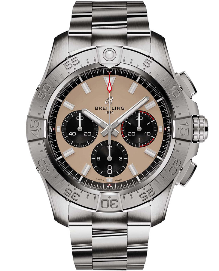 Часы Breitling Avenger B01 Chronograph 44 AB0147101A1A1 — мужские, бежевый