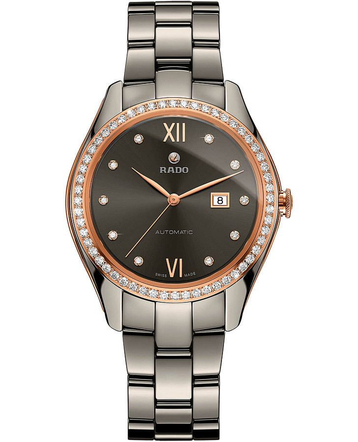 Часы Rado Hyperchrome Automatic Diamonds R32523702 — женские, серый