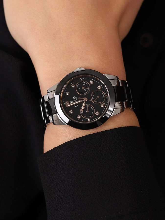 Часы Festina Ceramic F20497/3 — кварцевые, сталь металл