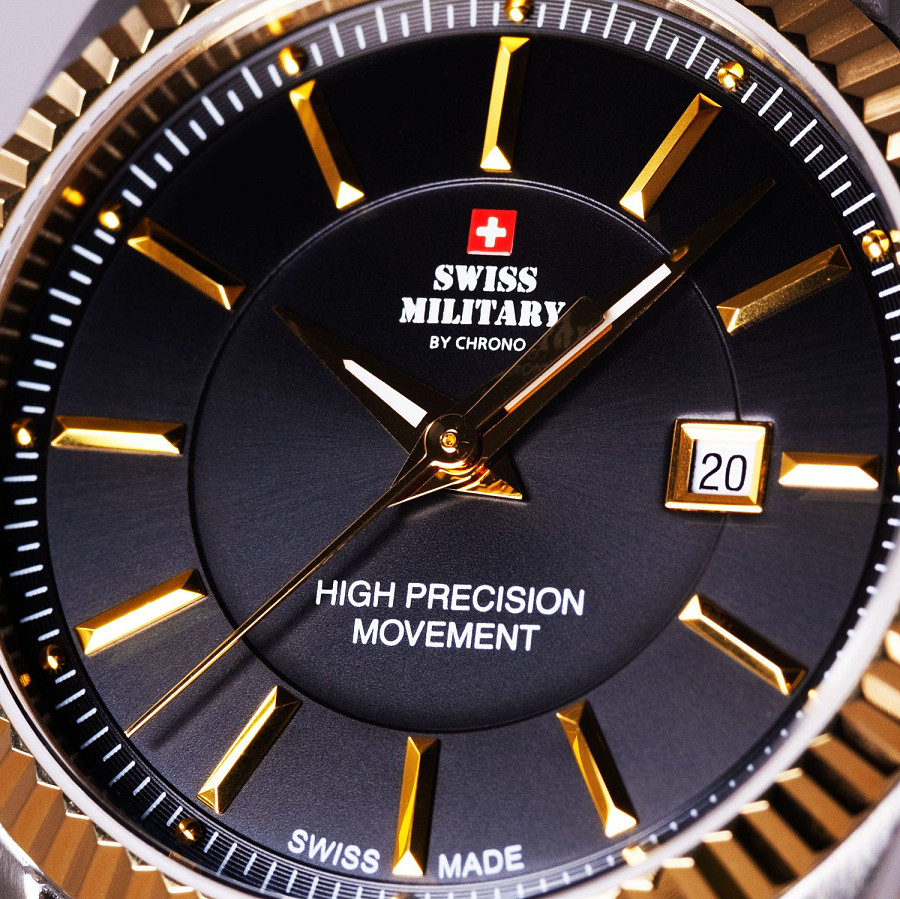 Часы Swiss Military by Chrono Сверхточные SM34066.04 — металл сталь, Швейцария