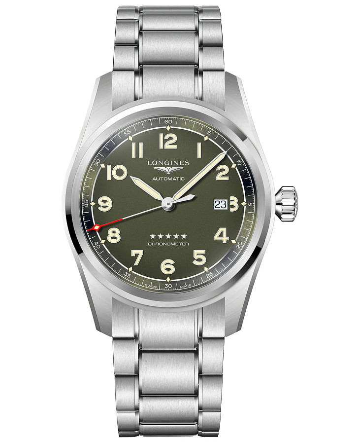 Часы Longines Spirit L3.811.4.03.6 — мужские, зеленый