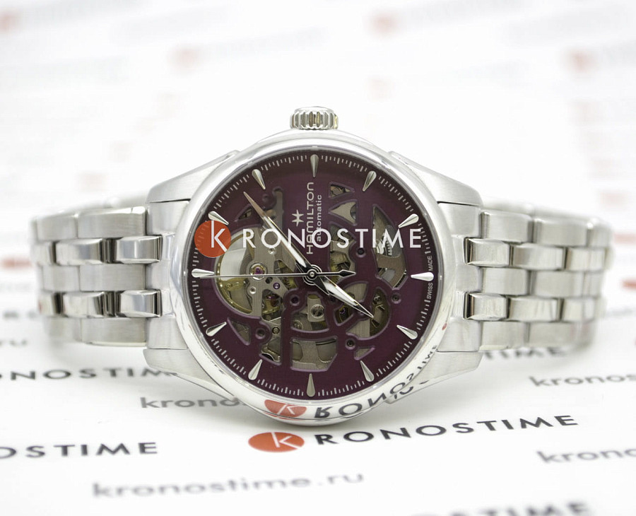 Часы Hamilton Jazzmaster Skeleton Lady Auto H32265101 — женские, нержавеющая сталь