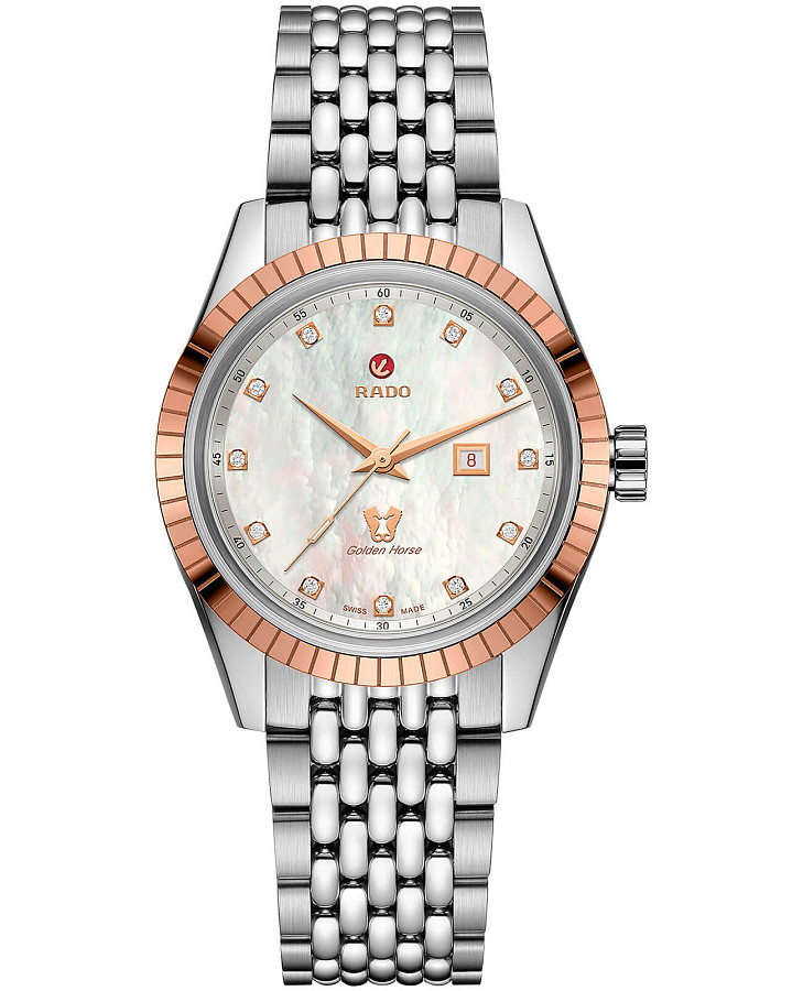 Часы Rado Golden Horse Automatic Diamonds R33102903 — женские, перламутровый