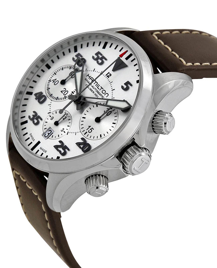 Часы Hamilton Khaki Aviation Pilot Pioneer Auto Chrono H64666555 — механические, сталь металл