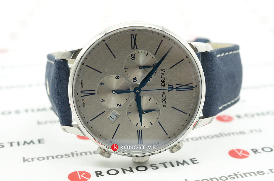 Часы Maurice Lacroix Eliros Chronograph EL1098-SS001-114-1 — кожаный, мужские