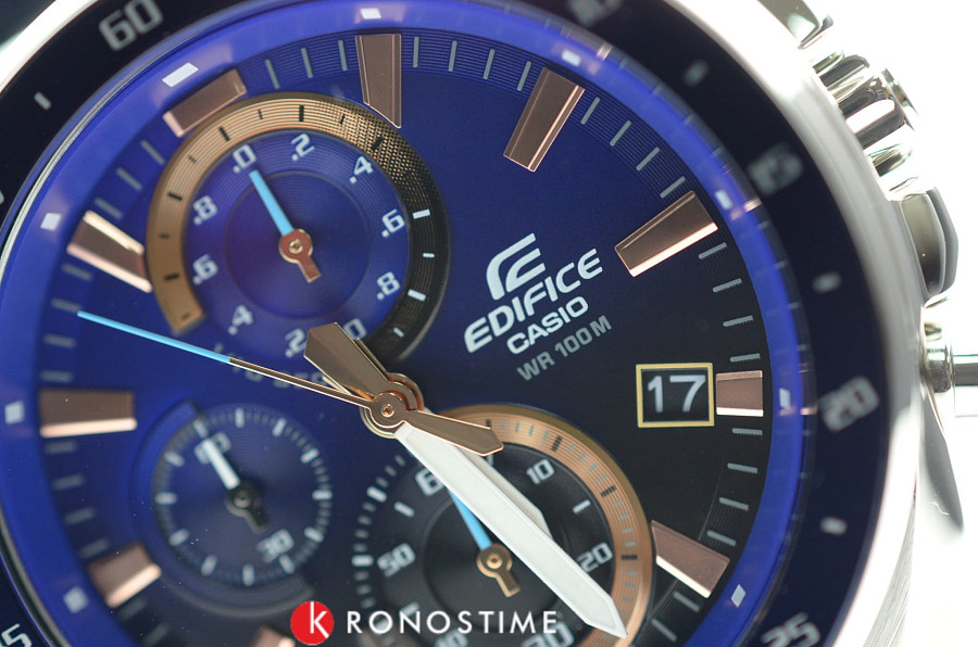 Часы Casio Edifice EFV-600L-2A — мужские, кожаный