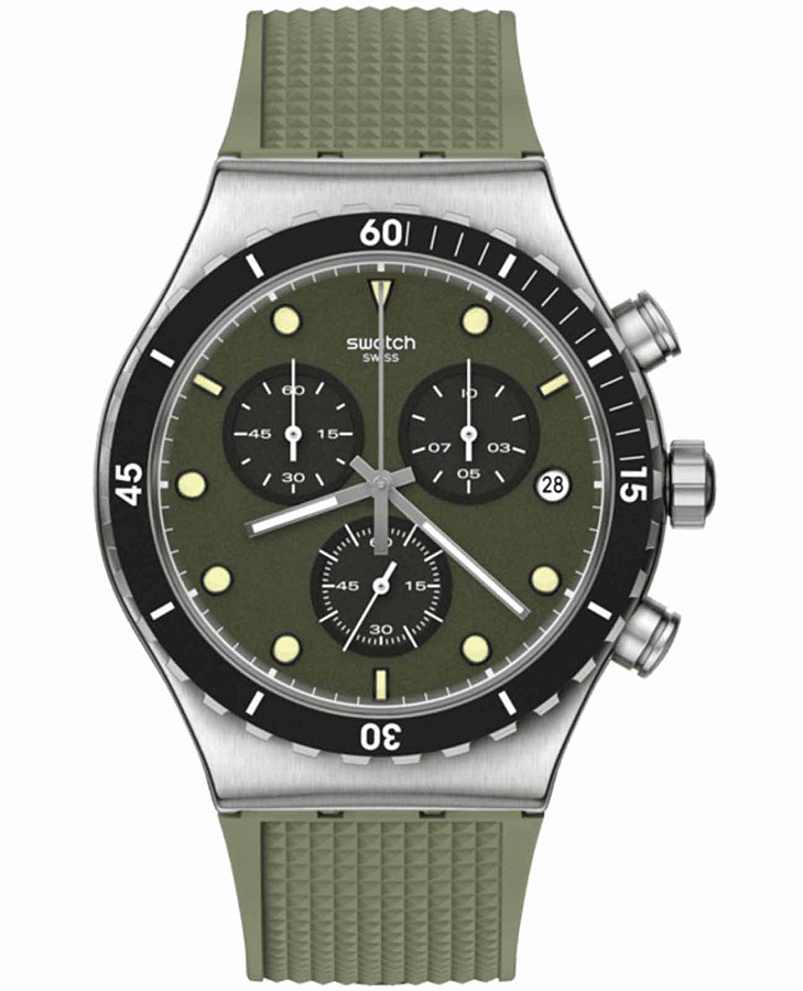 Часы Swatch I New Chrono YVS488 — мужские, зеленый