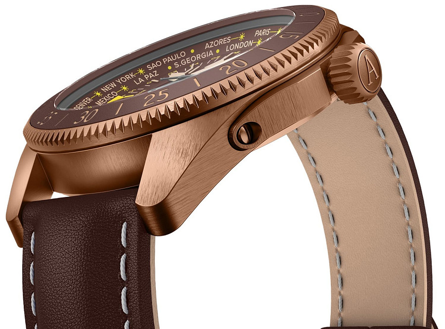 Часы Aviator Airacobra GMT V.1.37.8.306.4 — кожаный, мужские