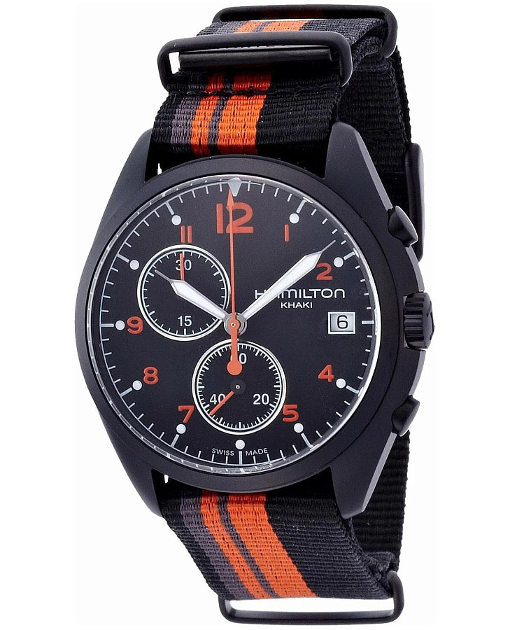 Часы Hamilton Khaki Aviation Pilot Pioneer Chrono Quartz H76582933 — кварцевые, металл сталь