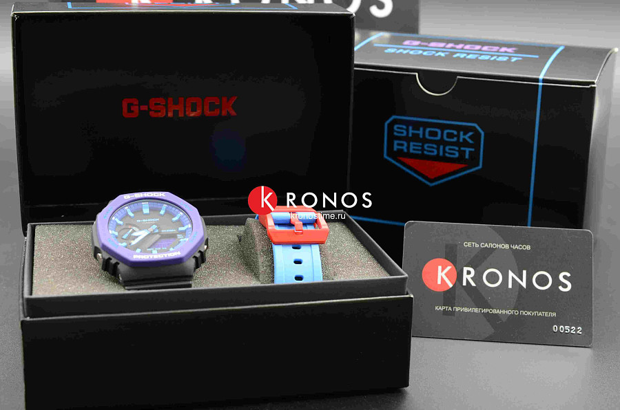 Часы Casio G-Shock GA-2100THS-1A — пластик, мужские