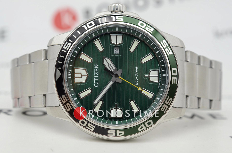 Часы Citizen Eco-Drive AW1526-89X — зеленый, металл сталь