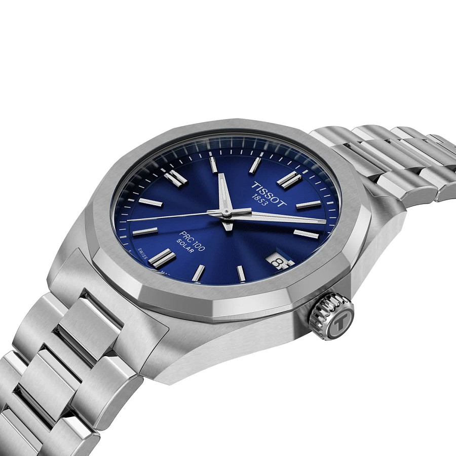 Часы Tissot PRC 100 Solar Quartz 34mm T151.822.11.041.00 — женские, серебристый