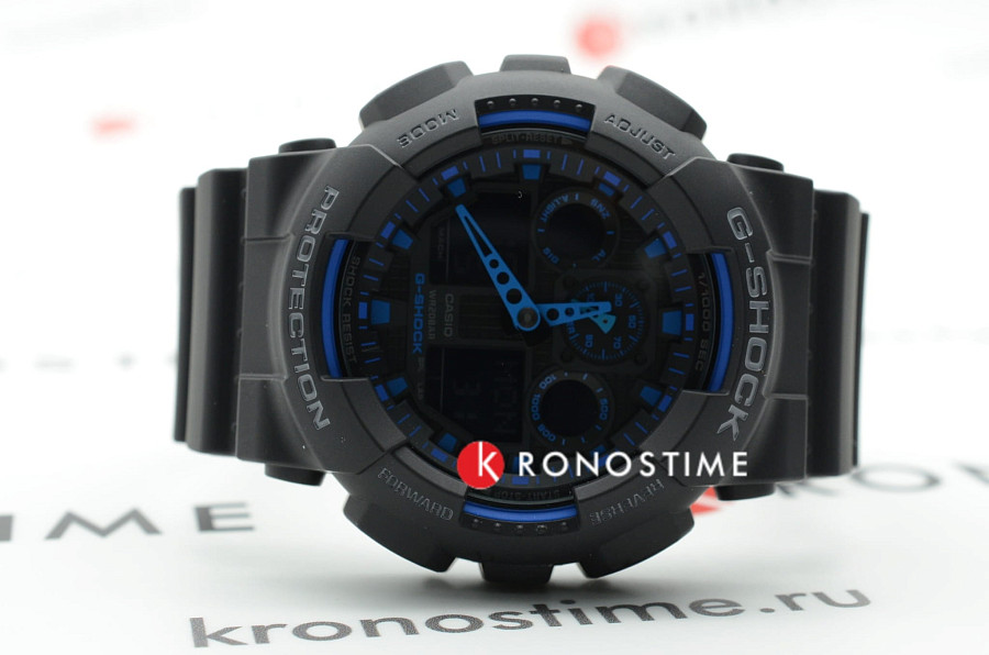 Часы Casio G-Shock GA-100-1A2NDR (GA-100-1A2DR) — черный, Япония
