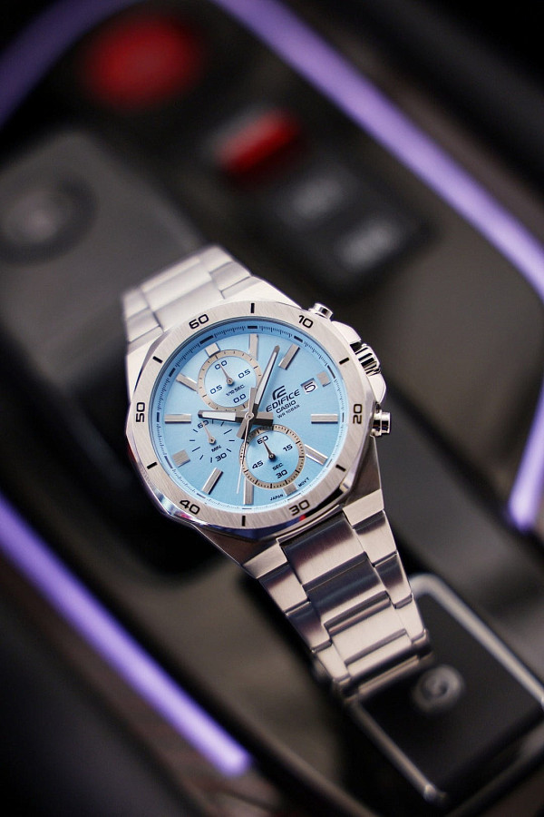 Часы Casio Edifice EFV-640D-2B — кварцевые, сталь металл
