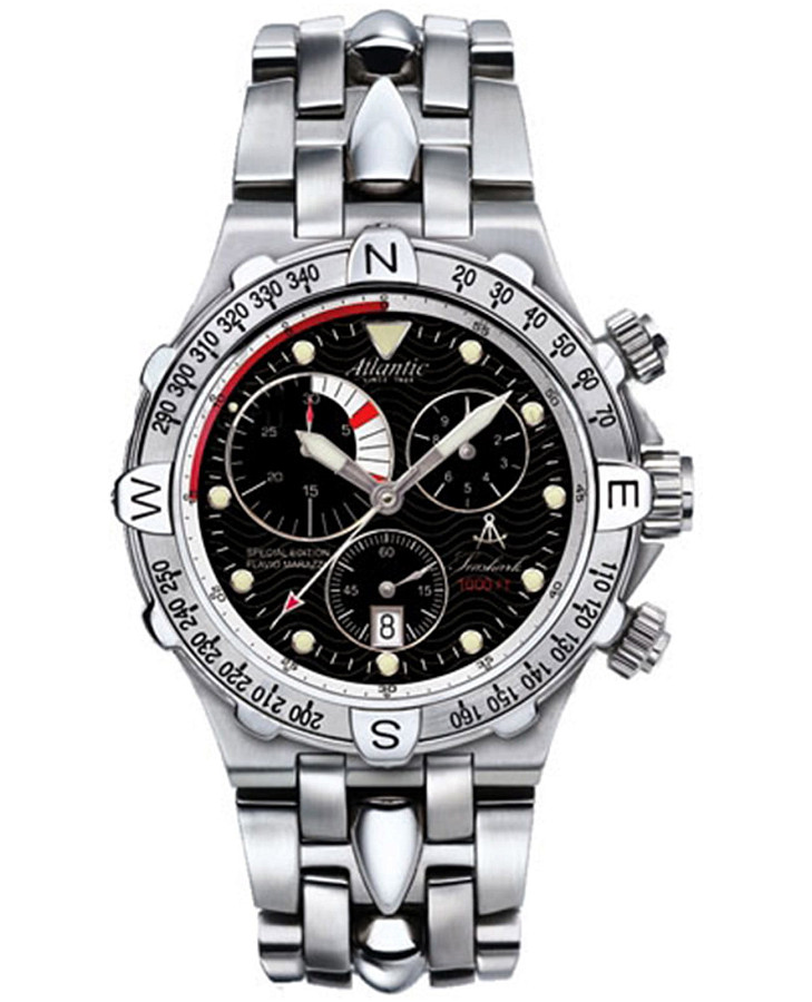 Часы Atlantic Seashark Chrono 88489.41.66 — мужские, черный