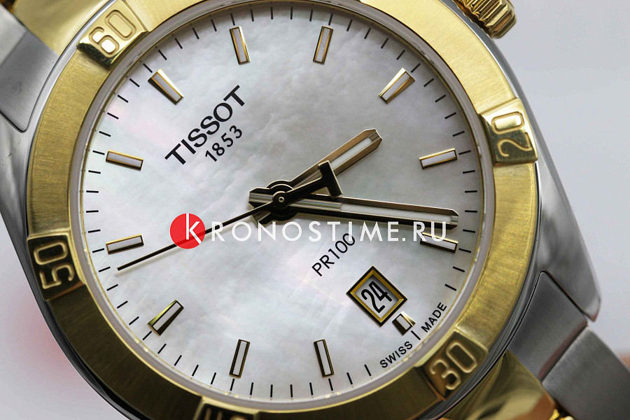 Часы Tissot PR 100 Sport Chic T101.910.22.111.00 — перламутровый, металл сталь