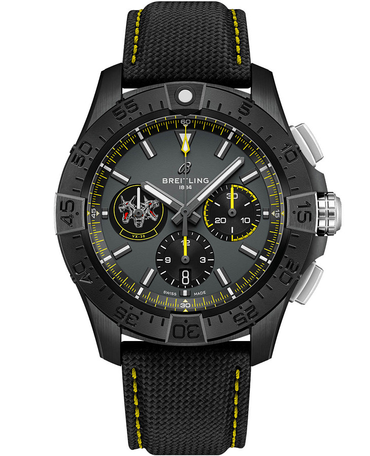 Часы Breitling Avenger B01 Chronograph 44 Night Mission Usn Bloodhounds SB01472A1B1X1 — мужские, серый