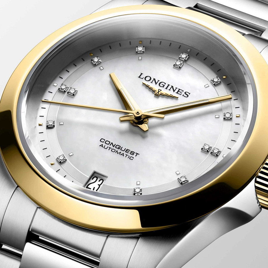 Часы Longines Conquest 34 mm L3.430.5.80.6 — механические, металл сталь