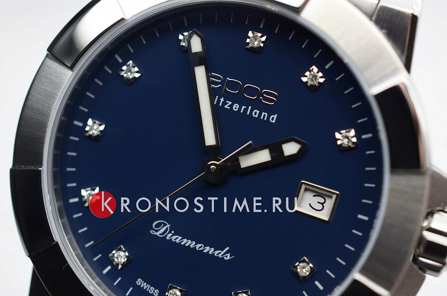 Часы Epos Quartz Diamonds 8001.700.20.86.30 — металл сталь, Швейцария